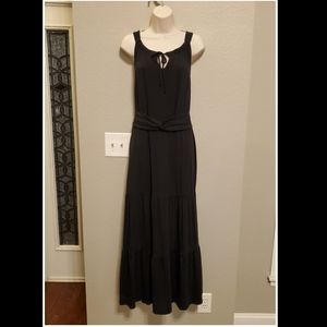 Talbots Black Knit Tiered Maxi Dress
